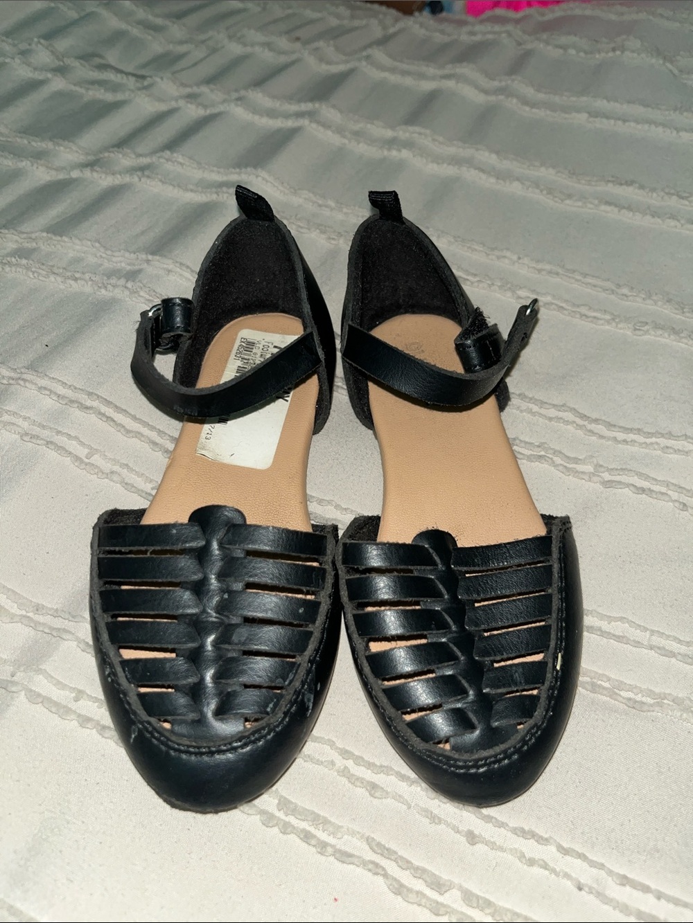 Old Navy Black Woven Ankle-Strap Sandals